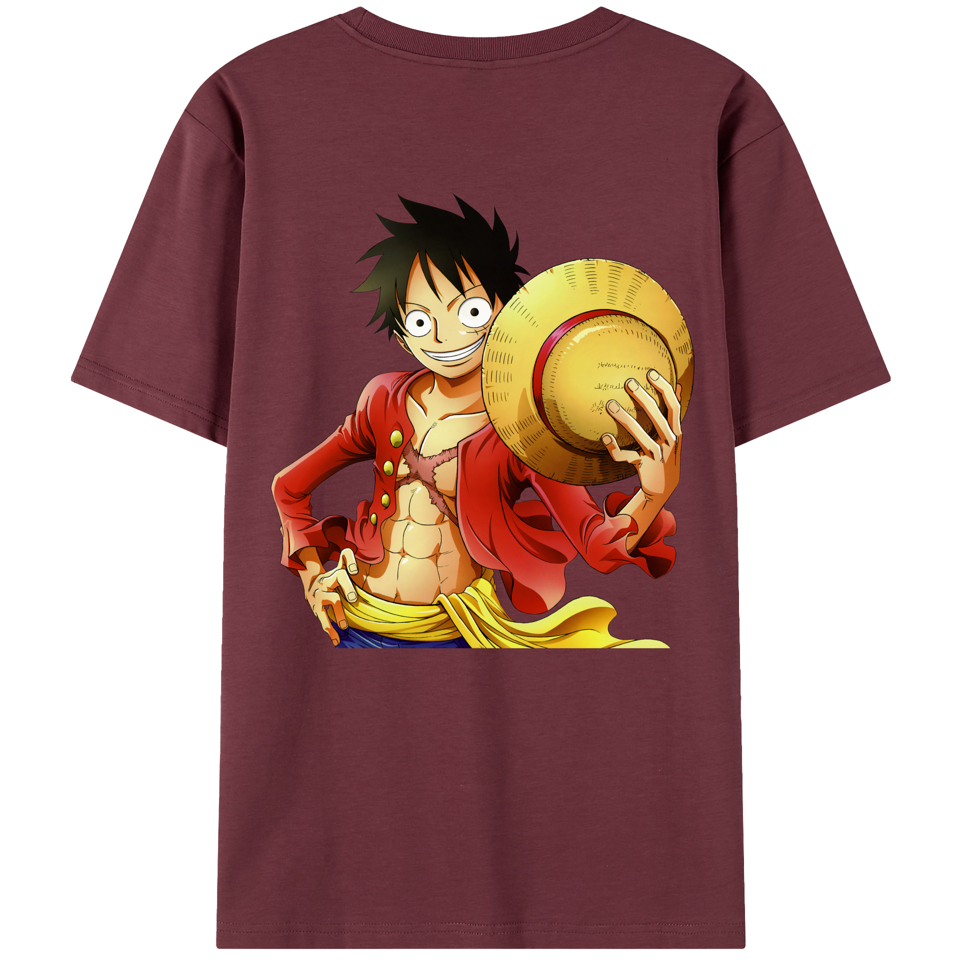 ワンピース モンキー・D・ルフィ ONE PIECE Monkey D. Luffy 綿100％半袖Tシャツ（背面プリント）